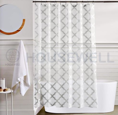 Printed Premium Polyester Shower Room Curtain, Quick Drying, No smell