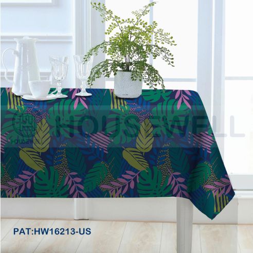 Printed Flannel Backing Tablecloth, 100% waterproof, Eco-Friendly and Non-toxic