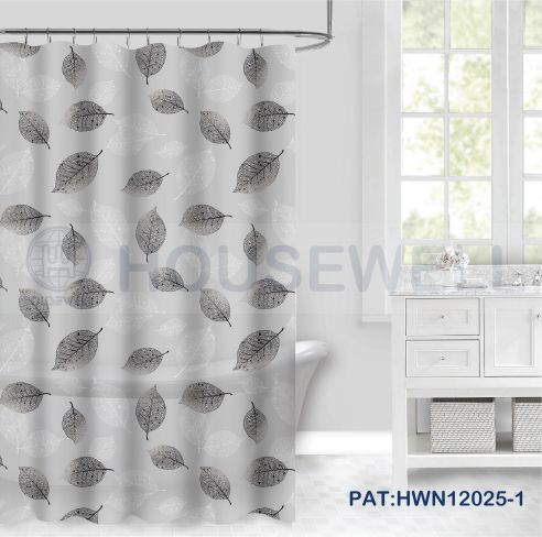 Metallic Printed Premium Polyester Shower Curtain, Quick Drying, Comfortable to touch