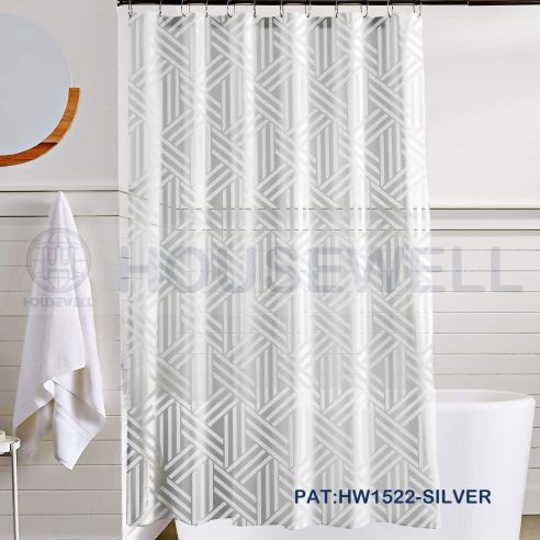 Jacquard 100% Polyester Shower Curtain with rustproof grommets, Easy maintenance, Heavy Duty,Comfortable to touch