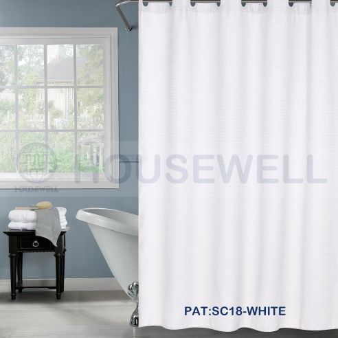 Metallic Printed Premium Polyester Shower Curtain Set, Wipes Clean, No smell,Mildew Resistant