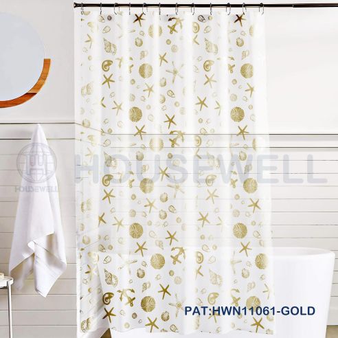 Jacquard Polyester Shower Curtains, Wipes Clean, No smell,Mildew Resistant