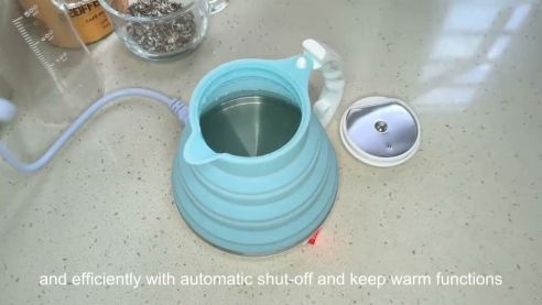 portable collapsible electric kettle Best China Wholesaler,BPA free silicone electric kettle for travel Exporter